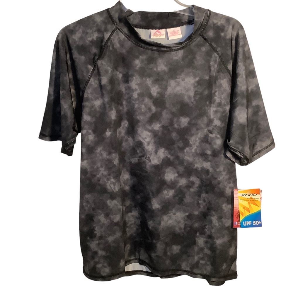 Kanu SPF 50 black tie dye swim top size 1X New